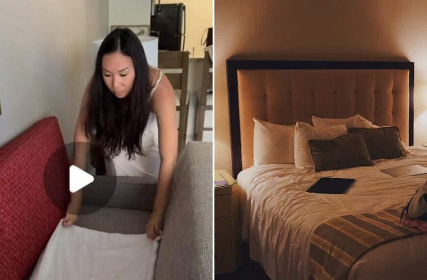 Hotel room set up for a toddler