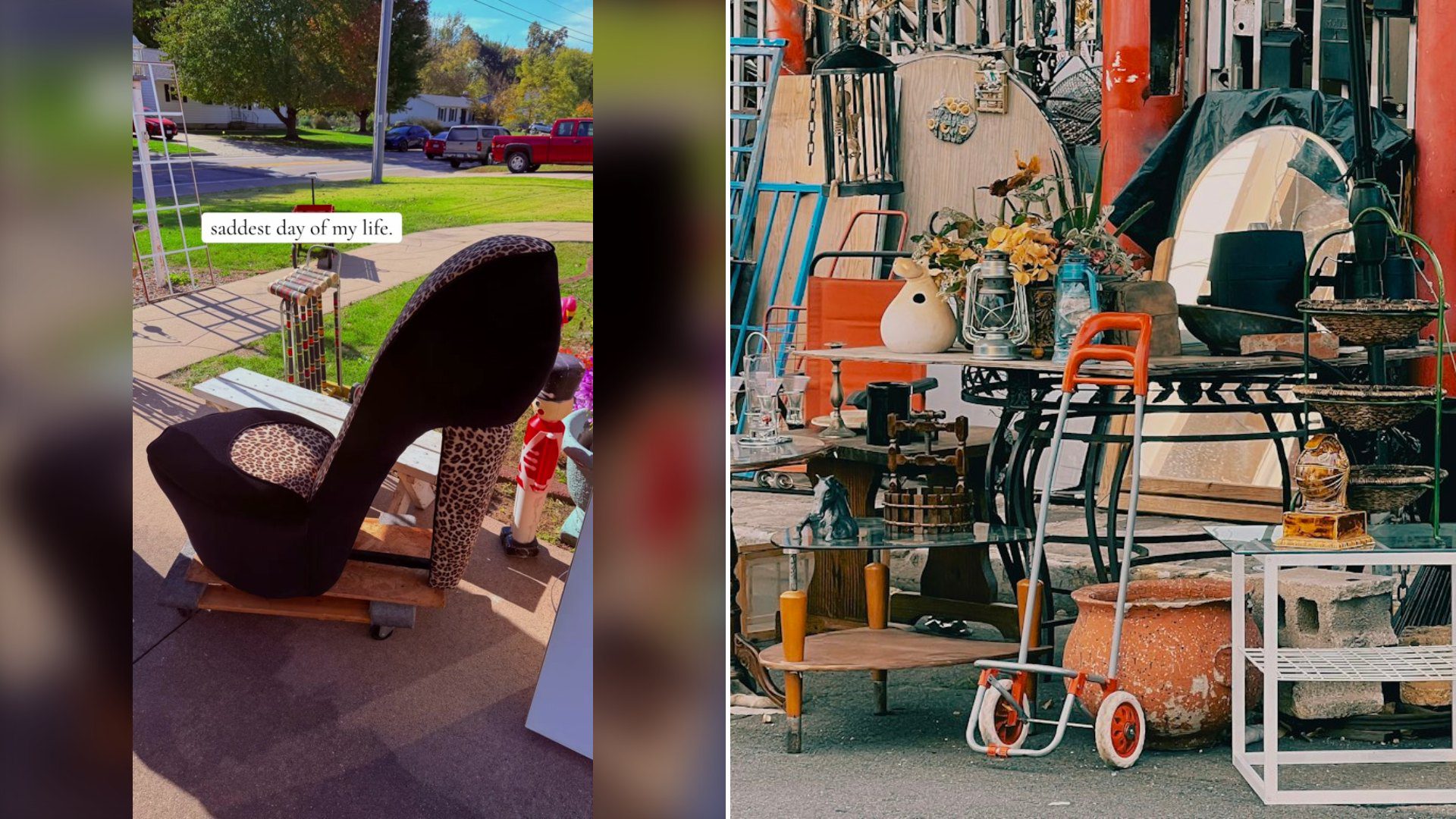 Woman Thought She Found Her Dream Leopard Print High Heel Chair at a Garage Sale Until She Learned the Shopper Before Her Already Bought It
